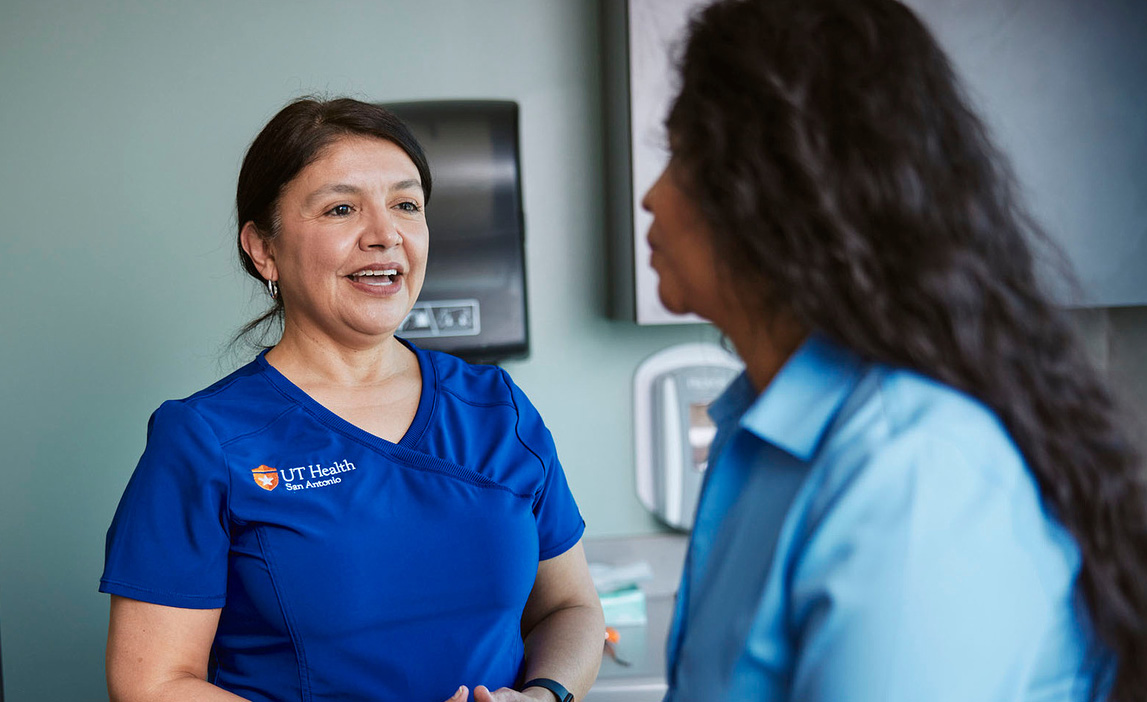Nurse talking to a patient