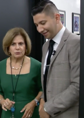 Derek Rodriguez Avanzando Caminos Study photo with Dr. Amelie Ramirez together